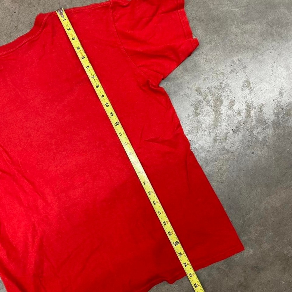 Nike Red V-Neck T-Shirt White Swoosh Men's L - Picture 4 of 6
